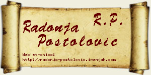 Radonja Postolović vizit kartica